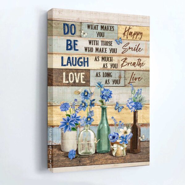 Christian Jesus Portrait Poster – Blue Flower Garden Home Decor Gift for Flower Lover