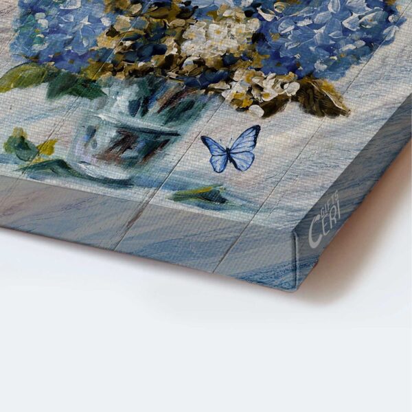 Christian Home Decor Gift – Jesus & Butterfly Portrait Poster – Blue Hydrangea Painting – Choose Joy Today