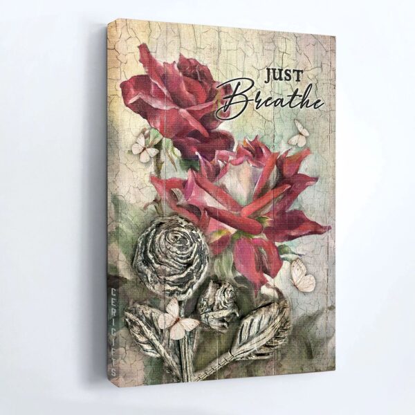 Jesus Portrait Poster Home Decor Gift – Red Rose Butterfly  Poster Home Decor Gift – Christian Gift