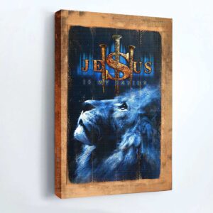 Jesus & Lion of Judah Portrait Poster Home Decor - Christian Wall Art Gift with Faith & God - Framed Savior Art 1
