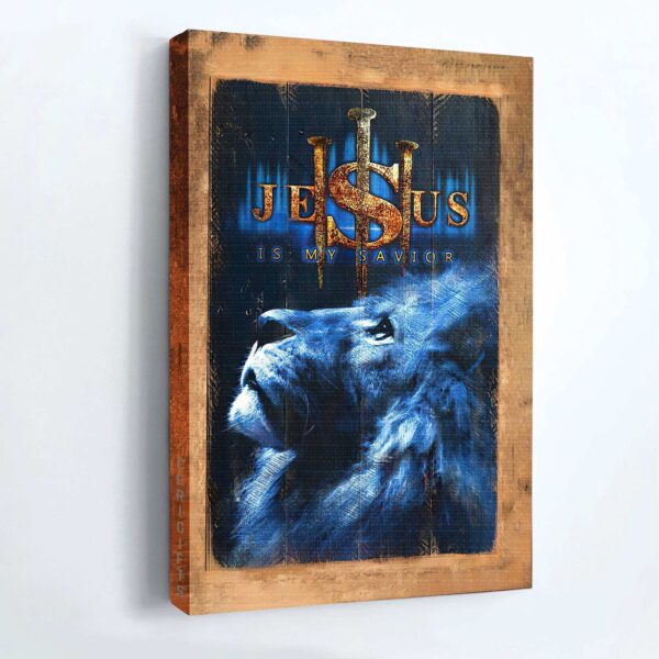 Jesus & Lion of Judah Portrait Poster Home Decor – Christian Wall Art Gift with Faith & God – Framed Savior Art