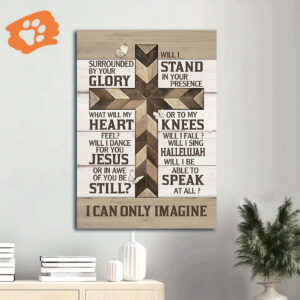 Jesus Portrait Poster Home Decor Gift - Classic Cross Pretty Butterfly Christian Gift - I Can Only Imagine