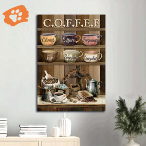 Jesus Portrait Poster - Christian Home Decor Gift with Coffee Bar Theme