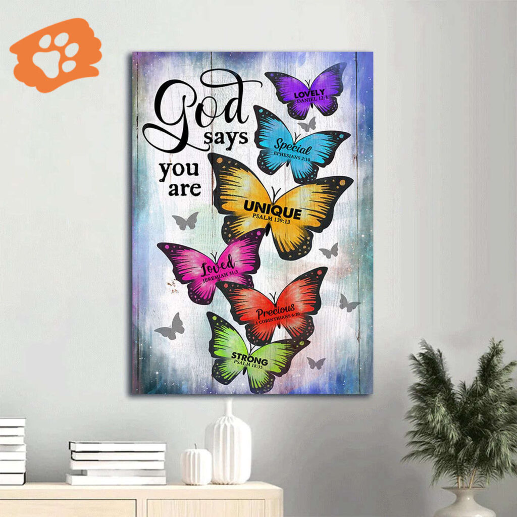 Colorful Butterfly Jesus Portrait Poster – Christian Home Decor Gift with Wooden Background Colorful Butterfly Jesus Portrait Poster – Christian Home Decor Gift with Wooden Background