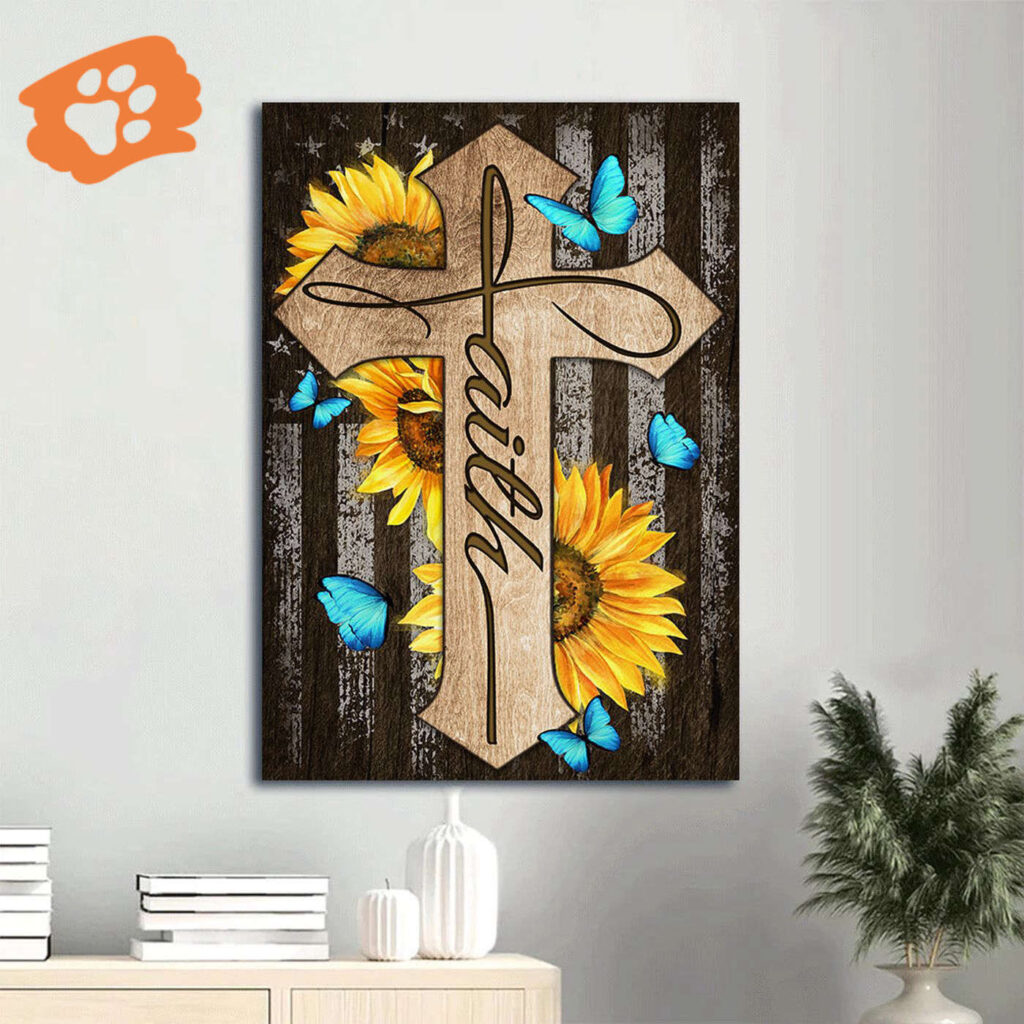 Jesus Portrait Poster: Cross & Sunflower Faith Poster Home Decor Gift Gift for Christian Home Decor Jesus Portrait Poster: Cross & Sunflower Faith Poster Home Decor Gift Gift for Christian Home Decor
