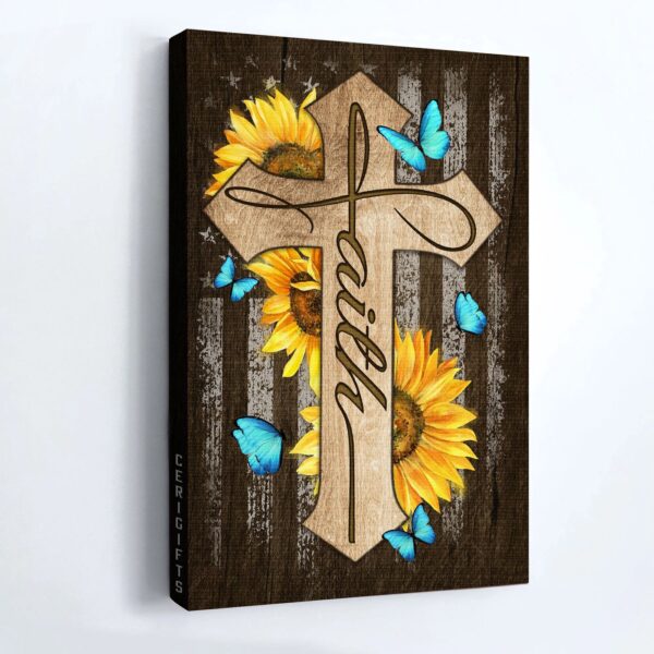 Jesus Portrait Poster: Cross & Sunflower Faith  Poster Home Decor Gift Gift for Christian Home Decor
