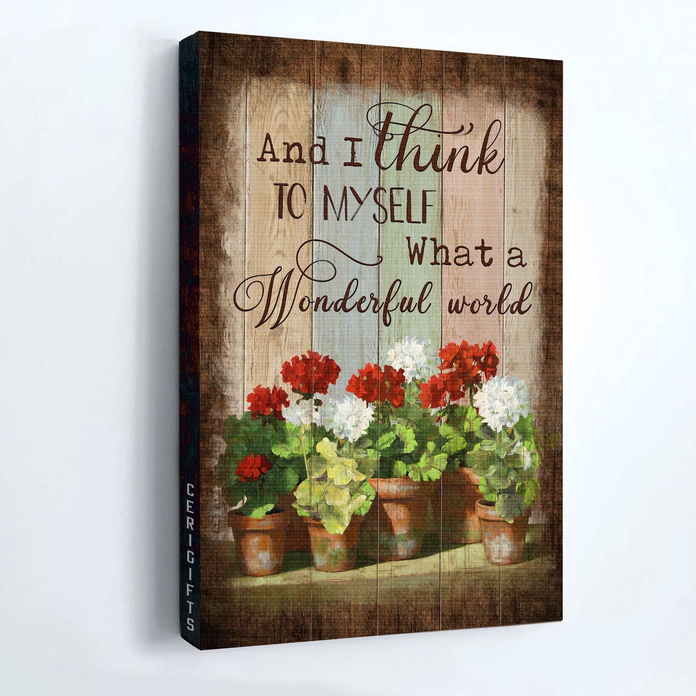 Jesus Portrait Poster – Stunning Red and White Flower Garden Painting Gift for Christian Home Decor