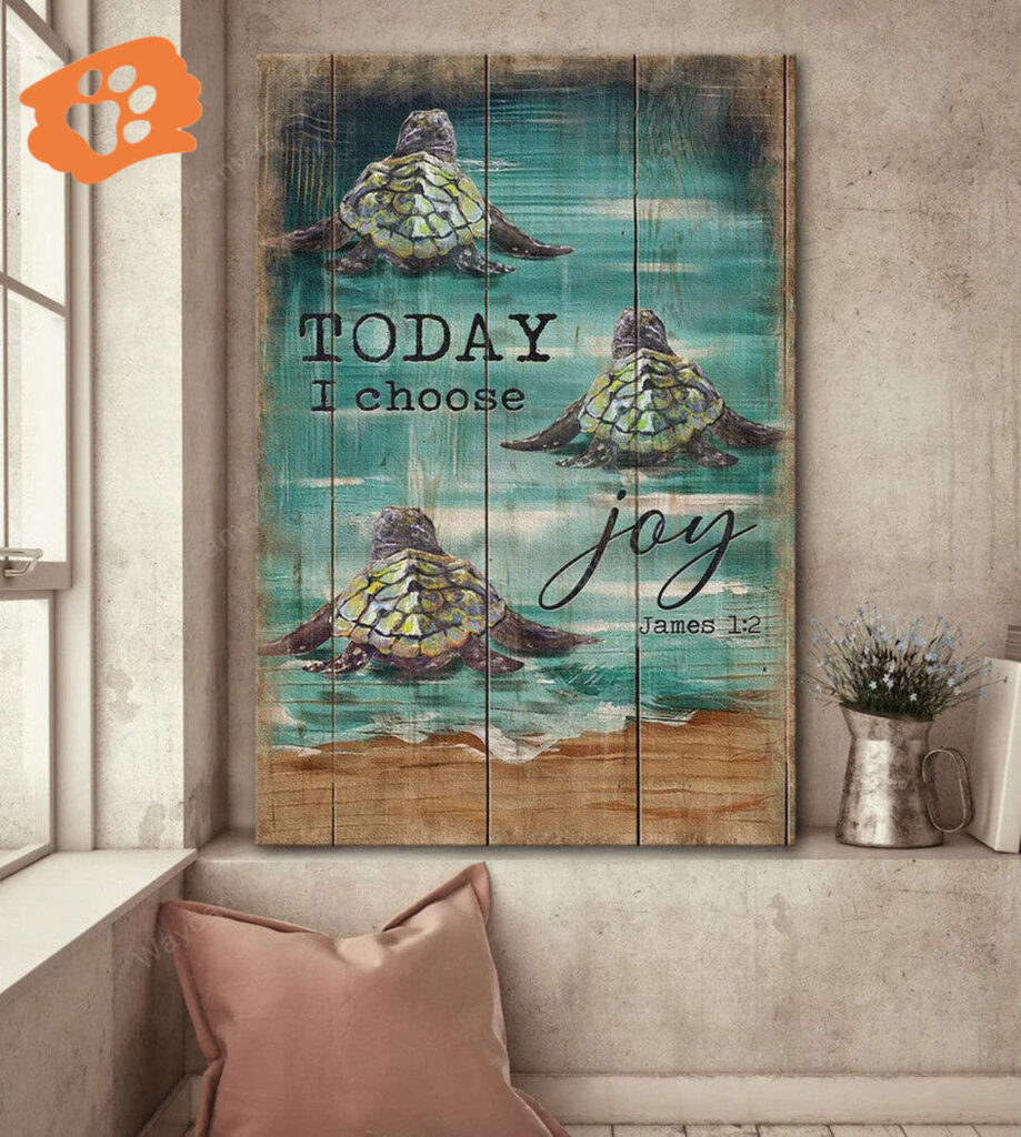 Christian Home Decor Gift: Jesus Portrait Poster with Vintage Frame & Green Sea Turtle – Today I Choose Joy Wall Art Christian Home Decor Gift: Jesus Portrait Poster with Vintage Frame & Green Sea Turtle – Today I Choose Joy Wall Art