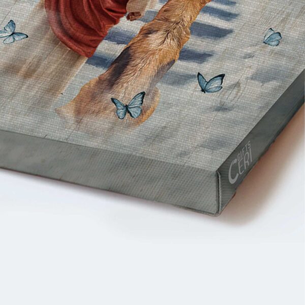 Jesus Portrait Poster – King German Shepherd Way to Heaven – Christian Home Decor Gift