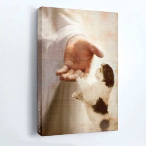 Jesus Hand and Shih Tzu Portrait Poster - Christian Home Decor Gift Prints 1