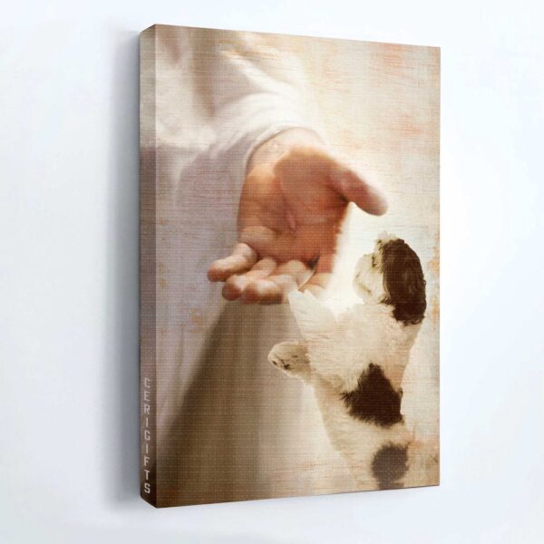 Jesus Hand and Shih Tzu Portrait Poster – Christian Home Decor Gift Prints