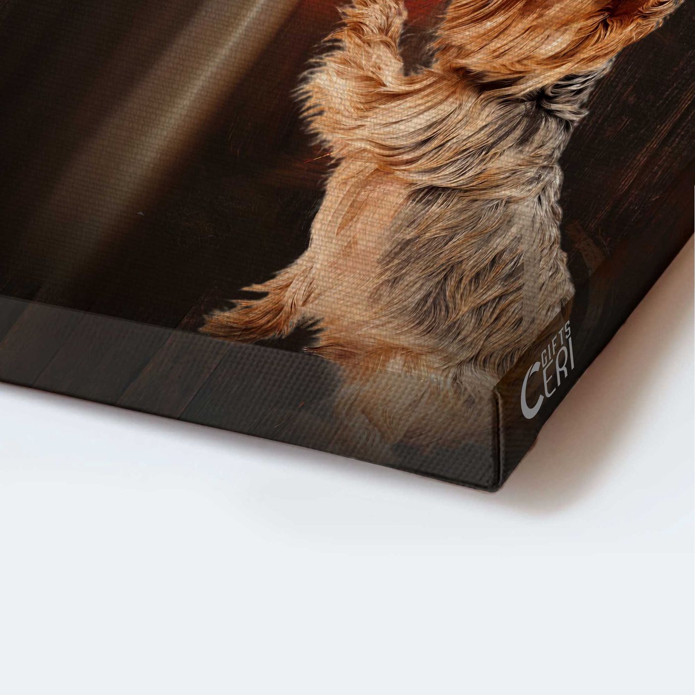 Jesus and Yorkshire Terrier Hand-Painted Portrait Poster – Unique Christian Home Decor Gift