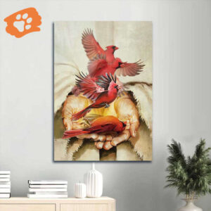 Jesus Portrait Poster Home Decor Gift - Christian Wall Art Painting with Cardinal - Unique Jesus Gift Print