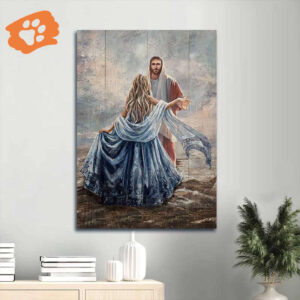 Jesus Portrait Poster Home Decor Gift - Christian Wall Art with Beautiful Girl Painting