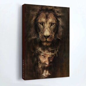 Jesus Portrait Poster Home Decor Gift - Lion of Judah Painting Christian Wall Art 1