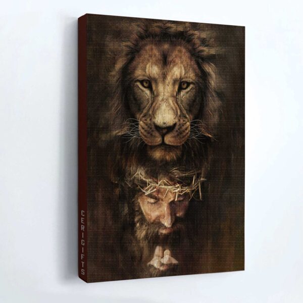 Jesus Portrait Poster Home Decor Gift – Lion of Judah Painting Christian Wall Art