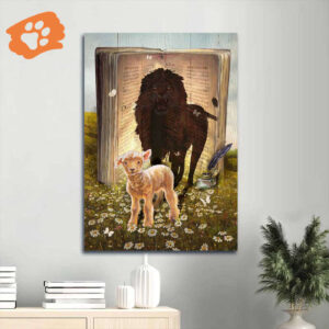 Jesus Lamb of God & White Butterfly Portrait Poster - Inspirational Christian Home Decor Gift
