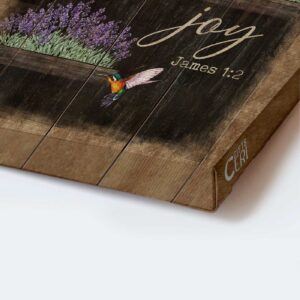 Jesus Portrait Poster Home Decor Gift - Lavender Flower Hummingbird Drawing Black Background - Gift For Christian - Choose Joy Today 1