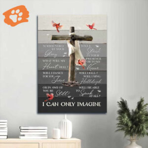 Jesus Portrait Poster Home Decor Gift - Christian Wall Art with Cross and Cardinal