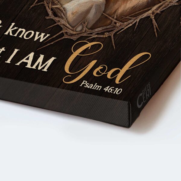 Lion of Judah Jesus Portrait Poster – Christian Home Decor Gift with Bible Verse and Heart Thorns  Poster Home Decor Gift – Christian Wall Art – Be Still and Know – Gift for Christians