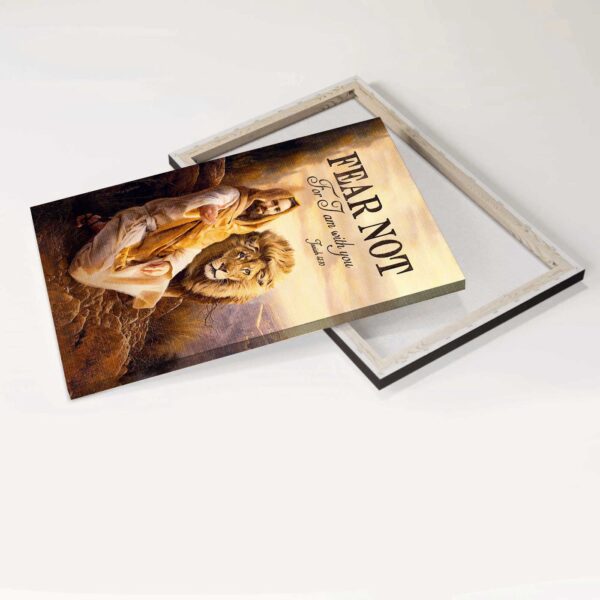 Jesus Lion of Judah Portrait Poster Home Decor Gift – Christian Wall Art with Bible Verse  Poster Home Decor Gift – Fear Not I am with You