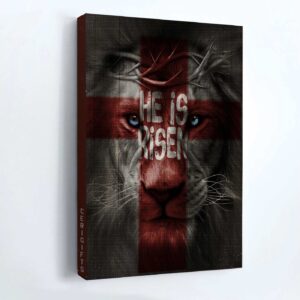 Jesus Lion of Judah Portrait Poster- He is Risen Black & White Painting- Christian Wall Art Home Decor Gift 1