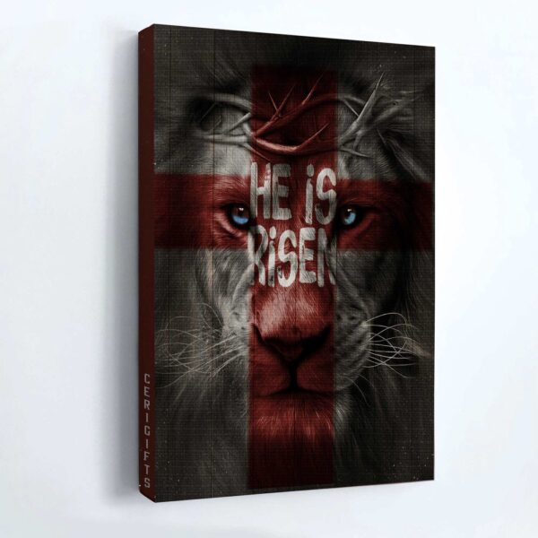 Jesus Lion of Judah Portrait Poster- He is Risen Black & White Painting- Christian Wall Art Home Decor Gift