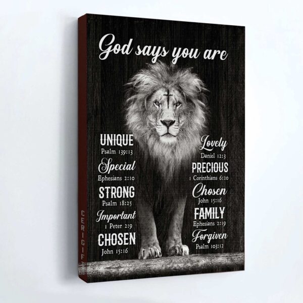 Jesus Portrait Poster Home Decor Gift – Lion of Judah Cross Christian Wall Art