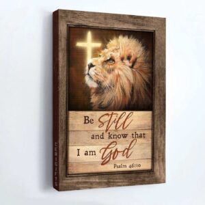 Jesus Lion of Judah Cross Light Poster - Christian Home Decor Gift 1