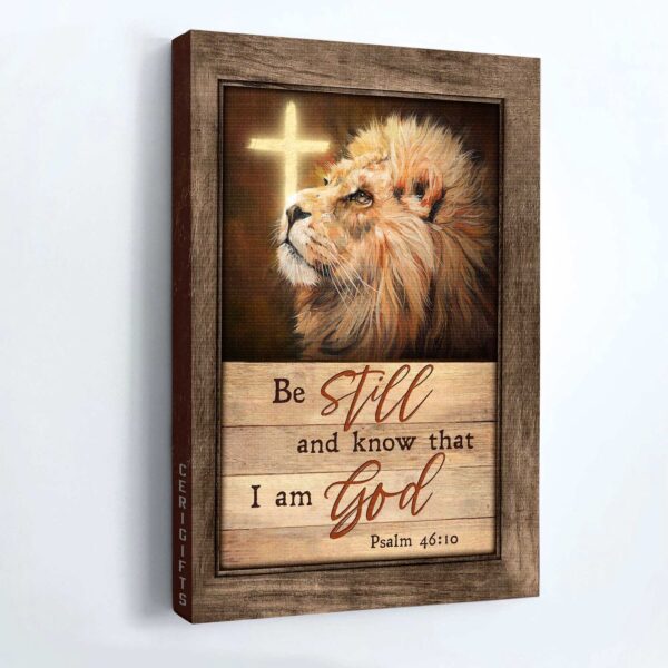 Jesus Lion of Judah Cross Light Poster – Christian Home Decor Gift