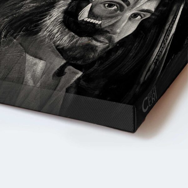 Jesus Lion of Judah Portrait Poster – Black & White Christian Home Decor Gift