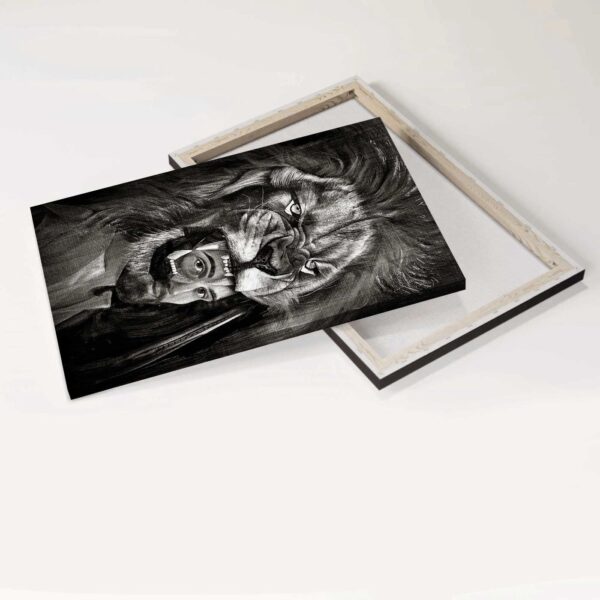 Jesus Lion of Judah Portrait Poster – Black & White Christian Home Decor Gift