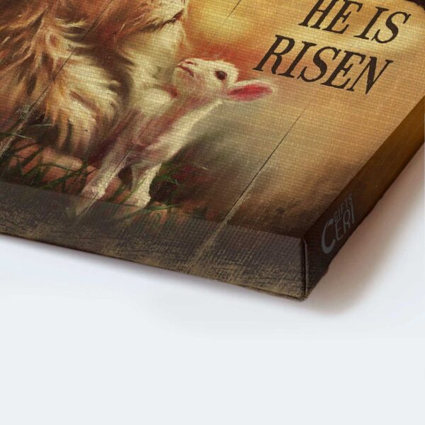 Jesus Portrait Poster: Lion of Judah Lamb of God Cross Sunset Painting – Christian Home Decor Gift