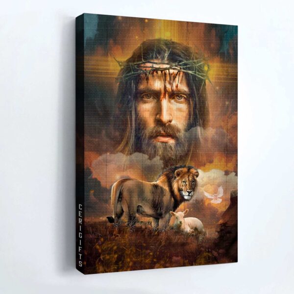 Christian Home Decor Gift: Jesus Lion of Judah Lamb of God Holy Spirit Dove Poster