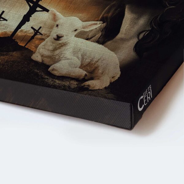 Christian Home Decor Gift – Jesus Lion of Judah & Lamb of God Painting Poster
