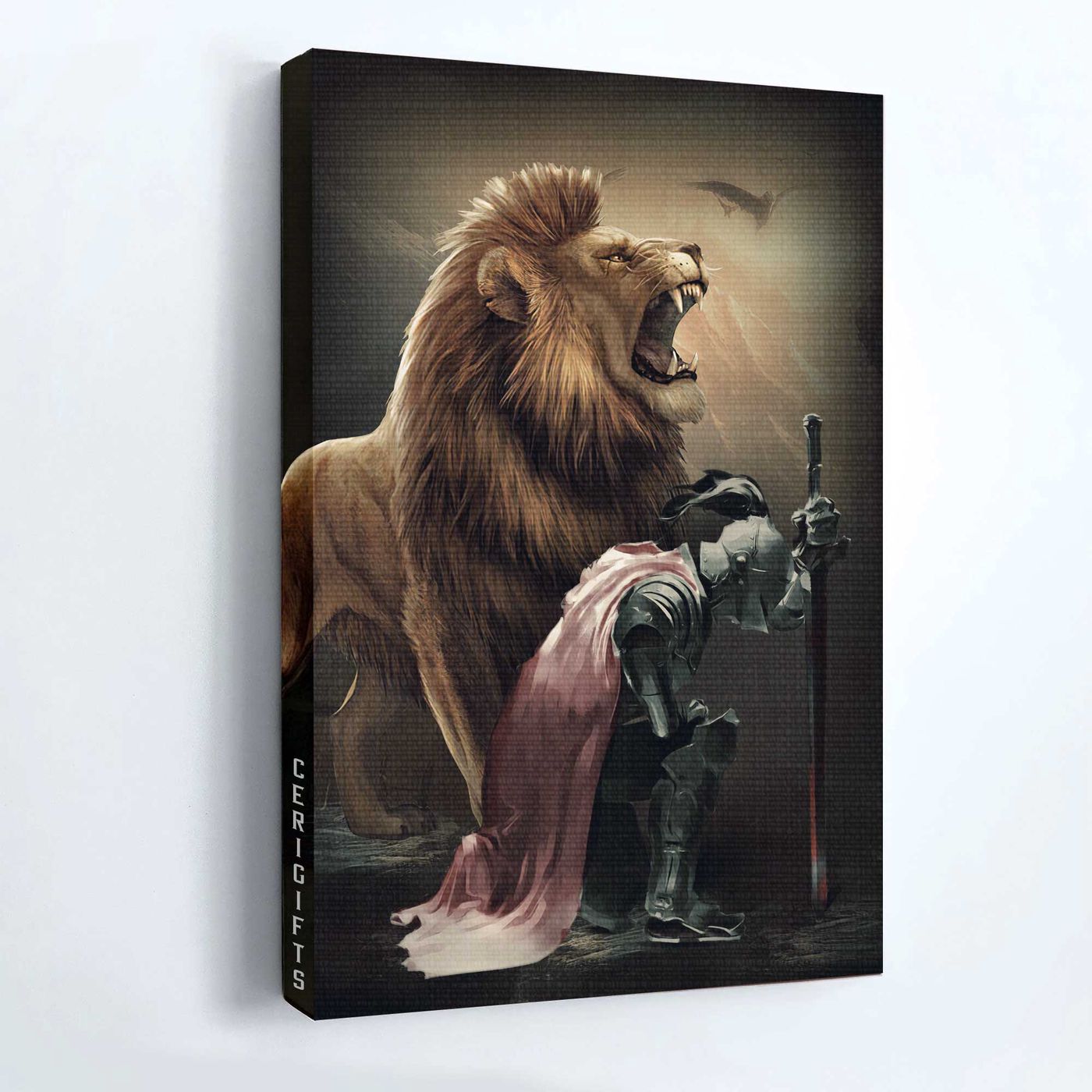 Jesus Lion of Judah Knight of God Warrior Portrait Poster Home Decor Gift for Christians