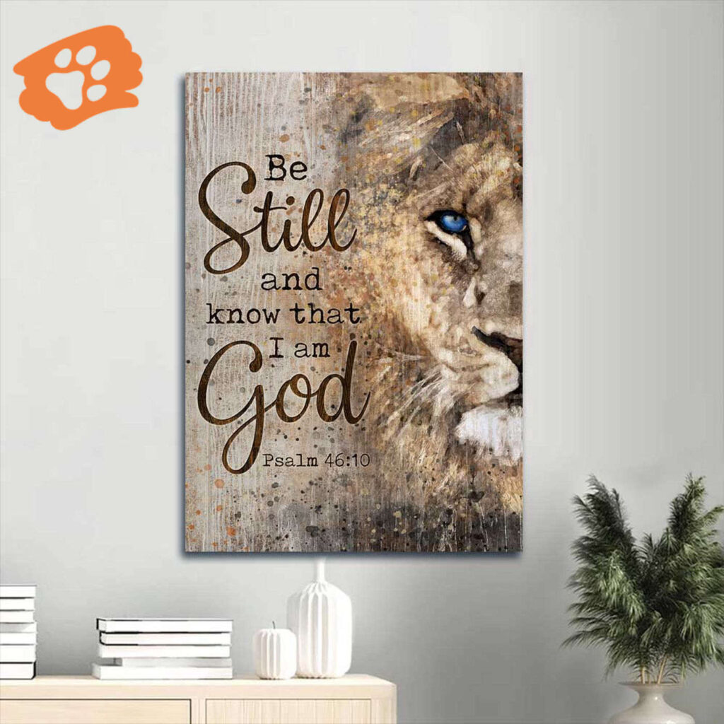 Jesus Lion of Judah Portrait Poster Home Decor Gift – Christian Gift – Be Still and Know God Jesus Lion of Judah Portrait Poster Home Decor Gift – Christian Gift – Be Still and Know God