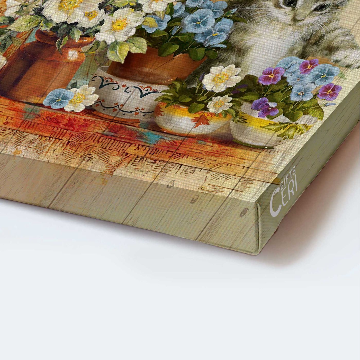 Christian Home Decor Poster Gift – Jesus Flowers Kitten Butterfly Portrait – Simply Blessed