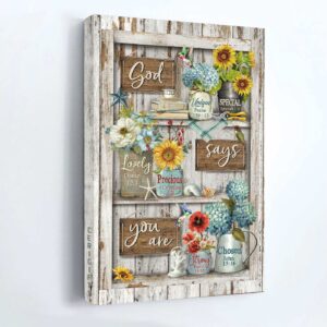 Christian Home Decor Gift - Jesus Portrait with Flower Garden and Hummingbird - Unique God-inspired Poster 1