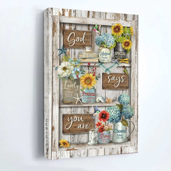 Christian Home Decor Gift – Jesus Portrait with Flower Garden and Hummingbird – Unique God-inspired Poster