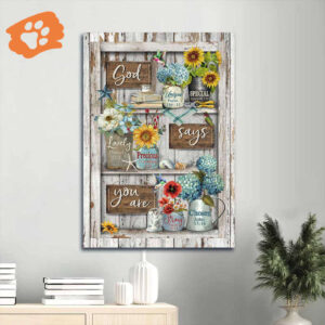Christian Home Decor Gift - Jesus Portrait with Flower Garden and Hummingbird - Unique God-inspired Poster