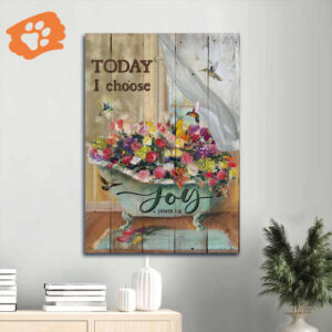 Jesus Portrait Poster with Hummingbird Flowers and Rose - Christian Home Decor Gift for Joyful Living