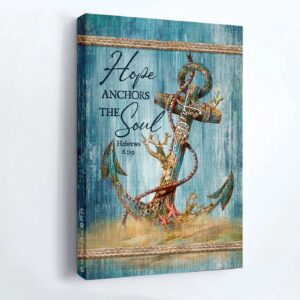 Jesus Portrait Poster - Luxury Anchor Ocean Starfish Home Decor Gift for Christians - Hope Anchors the Soul 1