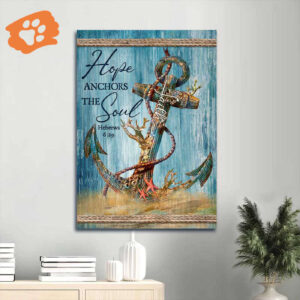 Jesus Portrait Poster - Luxury Anchor Ocean Starfish Home Decor Gift for Christians - Hope Anchors the Soul