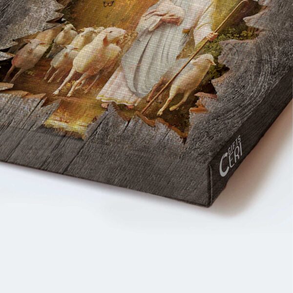 Jesus Portrait Poster Home Decor Gift – Magic Forest and Lamb of God Painting for Christian Faith