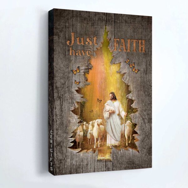 Jesus Portrait Poster Home Decor Gift – Magic Forest and Lamb of God Painting for Christian Faith
