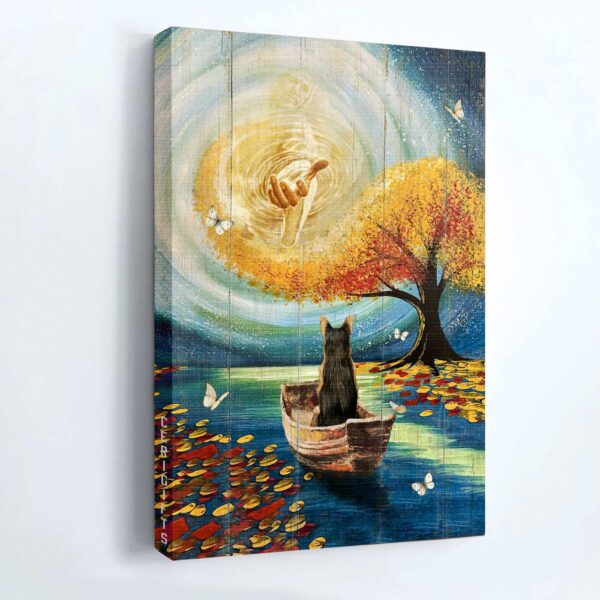 Jesus Portrait Poster Home Decor Gift – Magic Tree Beautiful Lake German Shepherd Dog – Gift for Christian