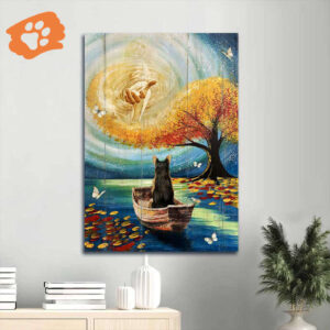 Jesus Portrait Poster Home Decor Gift - Magic Tree Beautiful Lake German Shepherd Dog - Gift for Christian