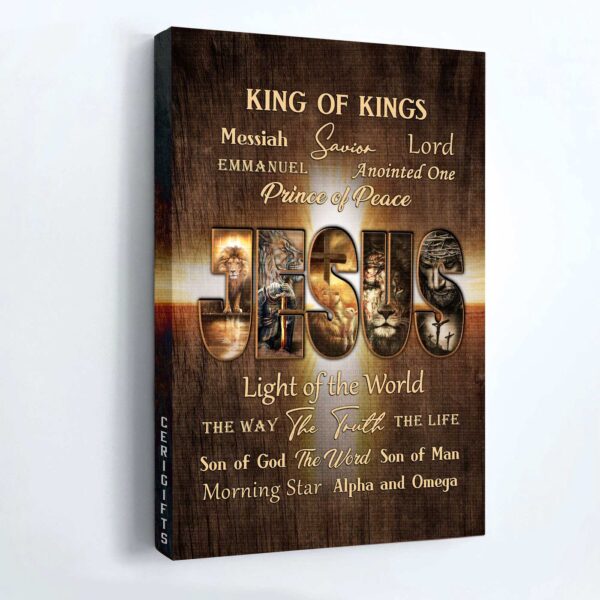 Names of Jesus Warrior Painting Poster – Christian Home Decor Gift Prints