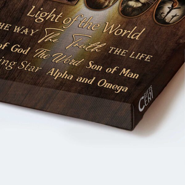 Names of Jesus Warrior Painting Poster – Christian Home Decor Gift Prints